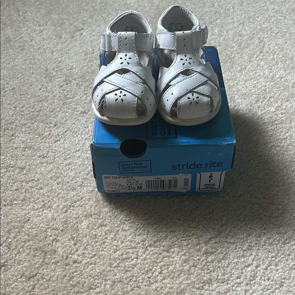 Stride Rite White Sandals Velcro Closure